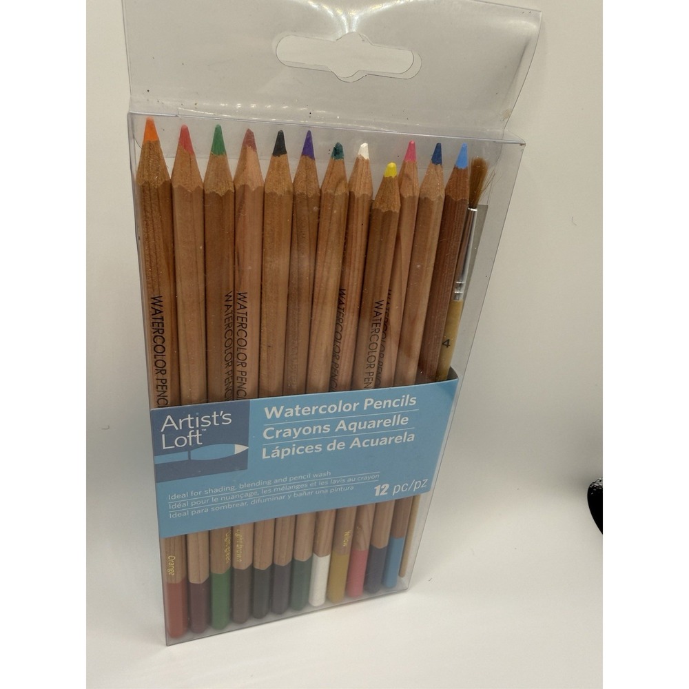 Artist's Loft Watercolor Pencil Set 12 Pc Assorted Colors Art Craft Used